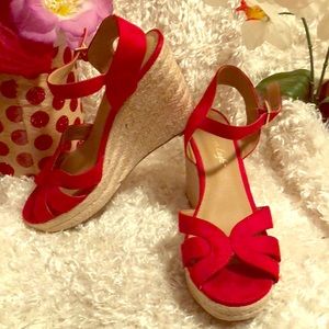 wedge sandals size 8 red